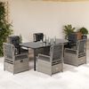 vidaXL Set da Pranzo da Giardino 7 pz Cuscini Polyrattan Grigio Chiaro