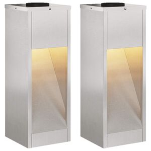 vidaXL Lucina LED Solare da Percorso 2 pz Bianco caldo 18 x 18 x 50 cm
