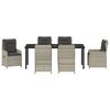 vidaXL Set da Pranzo per Giardino 7 pcs Grigio chiaro polyrattan