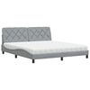vidaXL Letto con Materasso Grigio Chiaro180x200 cm Tessuto
