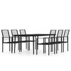 vidaXL Set Mobili da Pranzo da Giardino 7 pz Nero