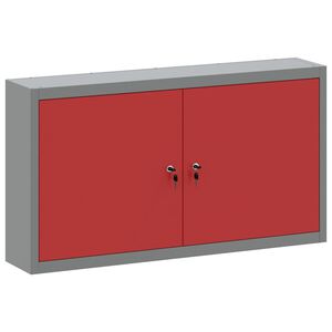 vidaXL Mobile per attrezzi con blocco Rosso e Grigio 100 x 20 x 55 cm