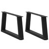 vidaXL Gambe per Tavolino da Caff&egrave; a Forma di V 2 pz Nere 50x(30-31,3) cm Acciaio