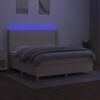 vidaXL Letto a Molle con Materasso e LED Crema 180x200 cm in Tessuto