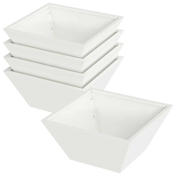 vidaXL Vaso da giardino 5 pcs Bianco 35 x 35 x 15 cm