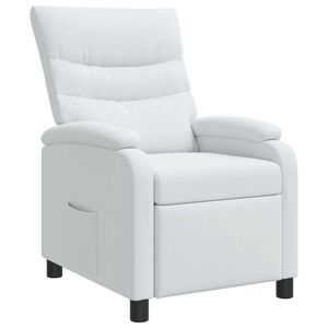vidaXL Poltrona reclinabile Bianco Tessuto
