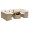 vidaXL Set Divano da Giardino 10 pz con Cuscini Beige in Polyrattan