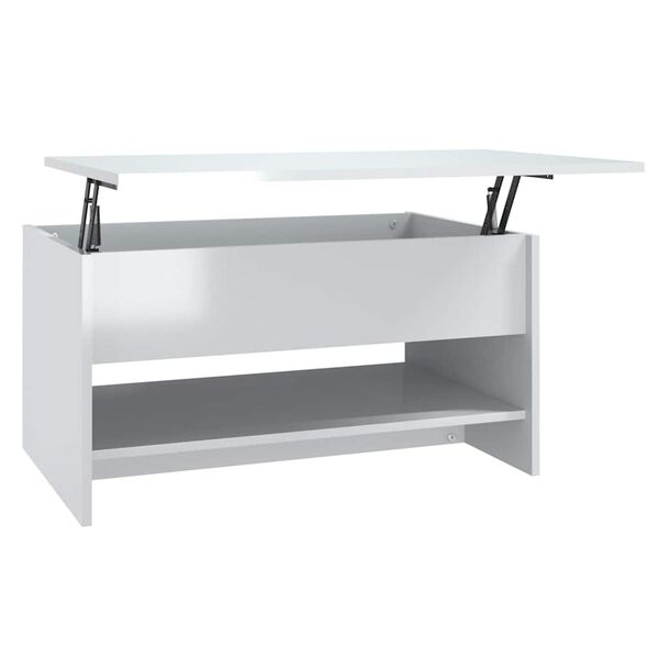 vidaXL Tavolino da Salotto Bianco Lucido 80x50x40 cm Legno Multistrato