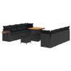 vidaXL Set Divano da Giardino 11 pcs Nero polyrattan
