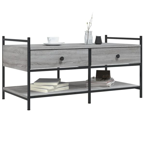 vidaXL Tavolino da Salotto Grigio Sonoma 99x50x50 cm Legno Multistrato