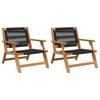 vidaXL Sedia Relax da Giardino 2 pz Nero Legno di Acacia Massello