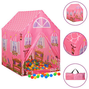 vidaXL Tenda da Gioco per Bambini Rosa con 250 Palline 69x94x104 cm
