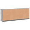 vidaXL Libreria con Ante Grigio Sonoma 204x37x75 cm Legno Multistrato