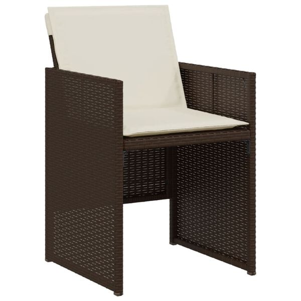 vidaXL Set Bistr&ograve; 3 pz con Cuscini Marrone in Polyrattan