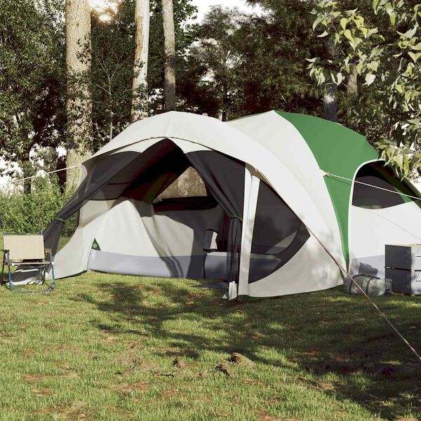 vidaXL Tenda Familiare Cabina per 6 Persone Verde Impermeabile