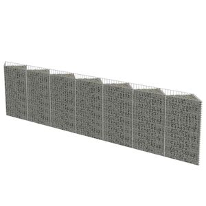 vidaXL Gabbione in Acciaio Zincato 450x30x100 cm