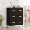 vidaXL Credenza Rovere Nero 69,5 x 34 x 90 cm Legno multistrato