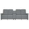 vidaXL Divano Massaggio a 4 Posti con Portabicchieri Grigio