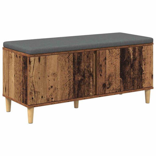 vidaXL Panca per ingresso con cuscino Legno vecchio 100 x 38 x 46 cm