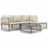 vidaXL Set Divani da Giardino 4 pz con Cuscini Antracite in Polyrattan