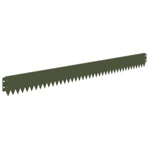 vidaXL Bordura per Prato 50 pcs 103 x 10 cm Acciaio Verde Oliva
