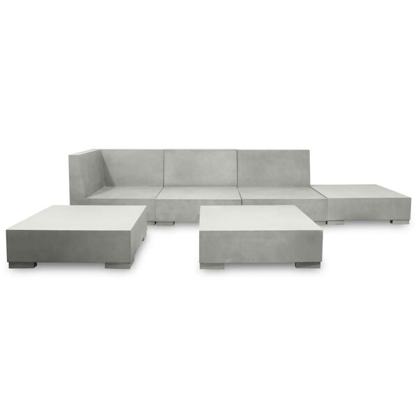 vidaXL Set Divani da Giardino 6 pz con Cuscini in Cemento Grigio