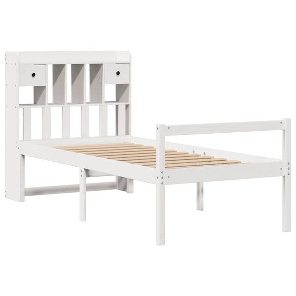 vidaXL Letto Libreria senza Materasso Bianca 90x200 cm Legno di Pino