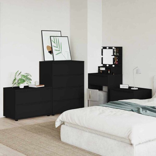 vidaXL Armadio Nero 80 x 48 x 57 cm Legno multistrato
