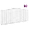 vidaXL Cesti Gabbioni ad Arco 6 pz 400x50x160/180 cm Ferro Zincato