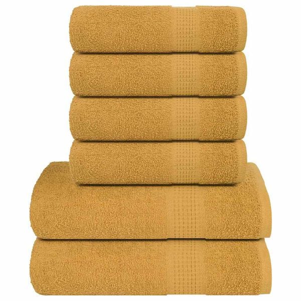 vidaXL Set Asciugamani 8 pz FROGN Oro 100% Cotone