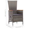 vidaXL Set da Pranzo per Esterni 7 pz con Cuscini in Polyrattan Grigio