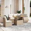 vidaXL Set Divano da Giardino 6 pz con Cuscini Beige in Polyrattan