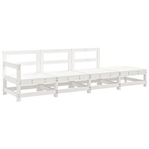 vidaXL Set Salotto da Giardino 4 pz Bianco in Legno Massello di Pino
