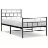 vidaXL Giroletto con Testiera e Pediera Metallo Nero 100x190 cm