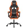 vidaXL Sedia da Gaming Girevole Poggiapiedi Nero Arancione Similpelle
