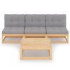 vidaXL Set Divani da Giardino 4 pz con Cuscini Legno Massello Pino
