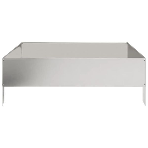vidaXL Fioriera Rialzata da Giardino 100x100x33,5 cm in Acciaio Inox