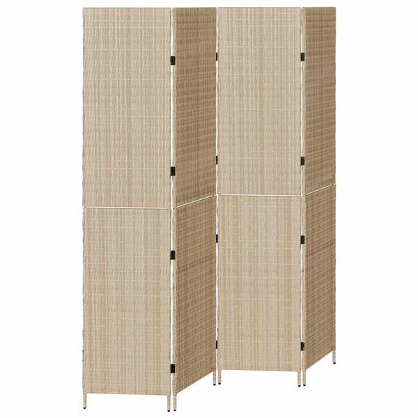 vidaXL Divider per stanze Beige 195 x 180 cm polyrattan