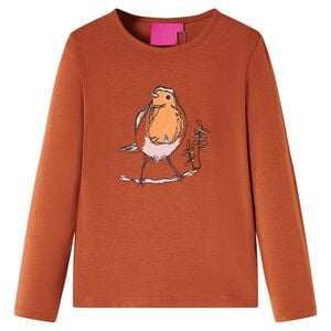 vidaXL Maglietta da Bambina a Maniche Lunghe Cognac 104