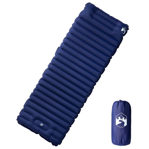 vidaXL Materasso Campeggio Autogonfiabile Cuscini 1 Persona Blu Marino