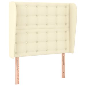 vidaXL Testiera ad Orecchio Crema 93x23x118/128 cm in Similpelle