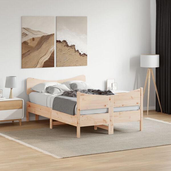 vidaXL Letto senza Materasso 120x190 cm in Legno Massello di Pino