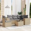vidaXL Set Divano da Giardino 6 pz con Cuscini Beige in Polyrattan