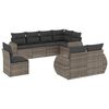 vidaXL Set Divano da Giardino 8 pz con Cuscini Grigio in Polyrattan