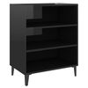 vidaXL Credenza Nero Lucido 57x35x70 cm in Legno Multistrato