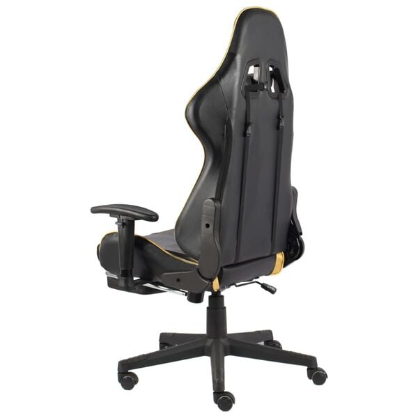 vidaXL Sedia da Gaming Girevole con Poggiapiedi Oro in PVC