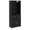 vidaXL Credenza Rovere Nero 69,5 x 34 x 180 cm Legno ingegnerizzato