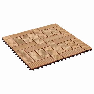 vidaXL Piastrella per Decking 22 pz Teak riciclato 30 x 30 cm WPC
