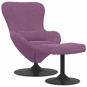 vidaXL Sedia Egg con Pouf Viola Velluto