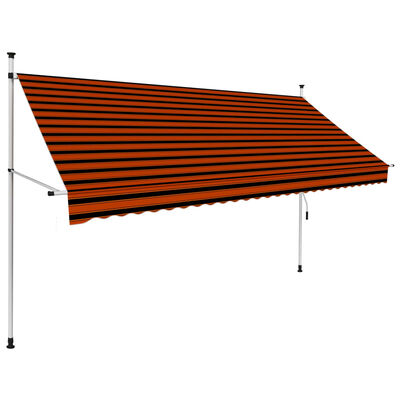 vidaXL Tenda da Sole Retrattile Manuale 300 cm Arancione e Marrone